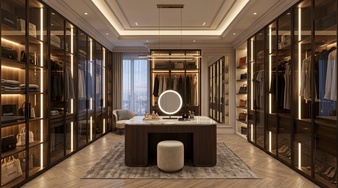 ARRA INTERIOR Semarang - Smoked Glass Walk-in Wardrobe